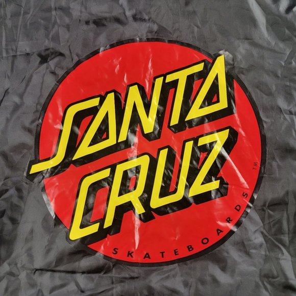 Santa Cruz Skateboarding Dot Mens XL Black Hooded Windbreaker Jacket Long Sleeve - Picture 3 of 10